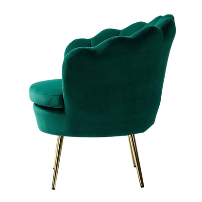 Velvet Floral Lounge Chair Green