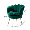 Velvet Floral Lounge Chair Green