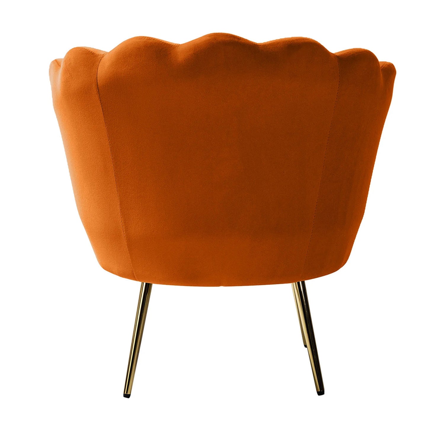 Velvet Floral Lounge Chair Orange