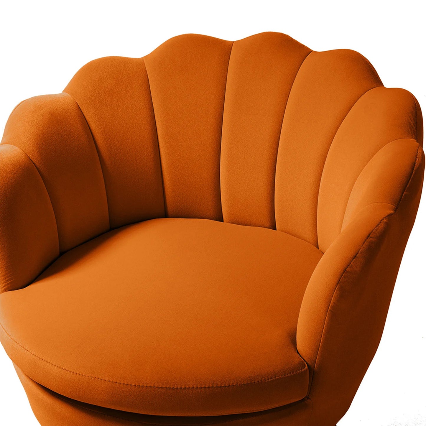 Velvet Floral Lounge Chair Orange