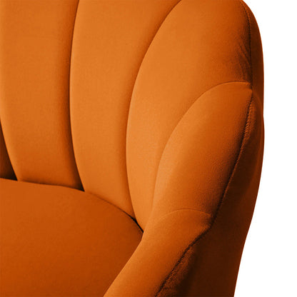 Velvet Floral Lounge Chair Orange