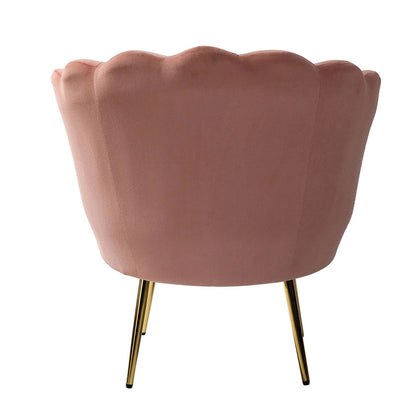 Velvet Floral Lounge Chair Blush Pink