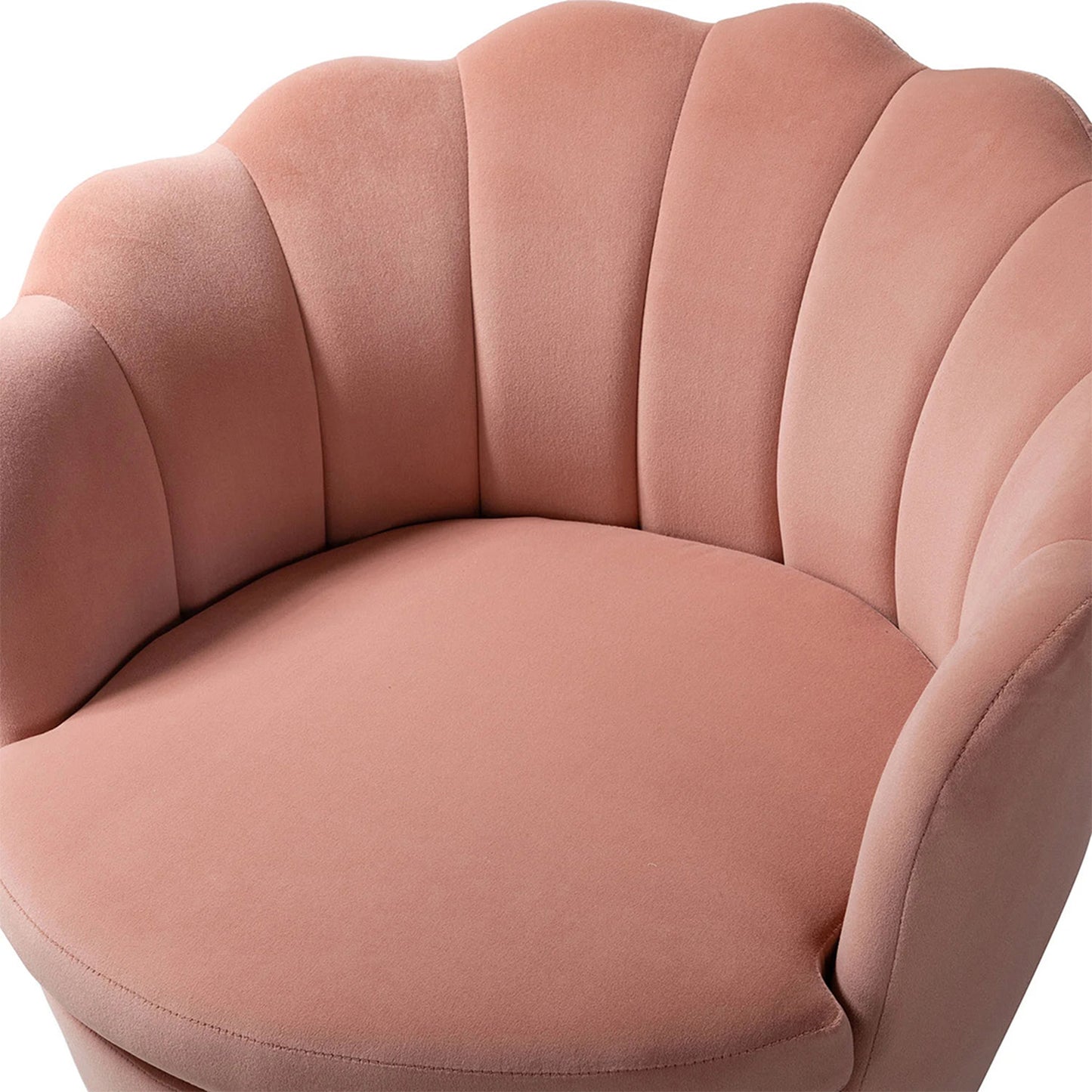 Velvet Floral Lounge Chair Blush Pink