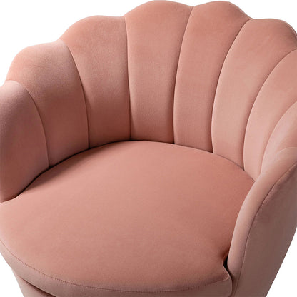 Velvet Floral Lounge Chair Blush Pink