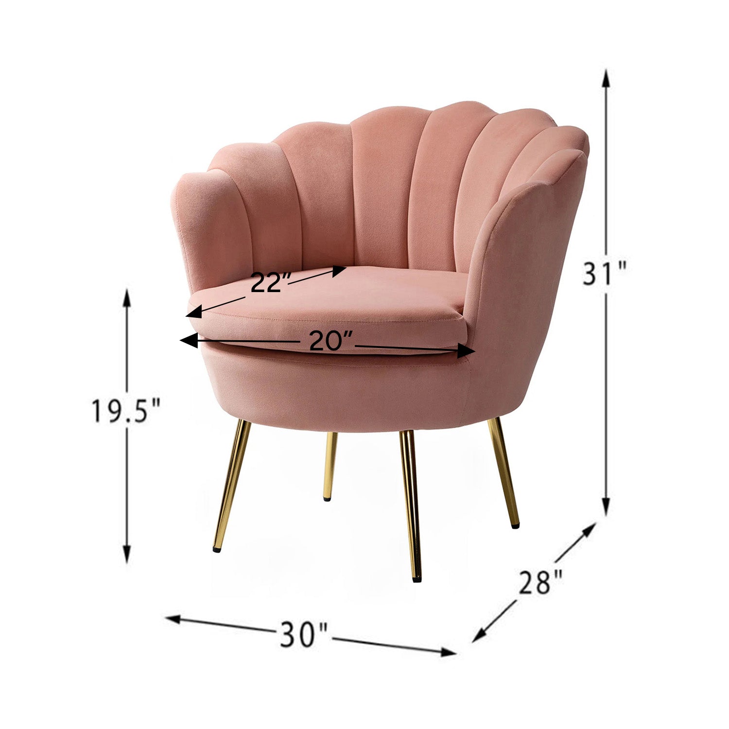 Velvet Floral Lounge Chair Blush Pink