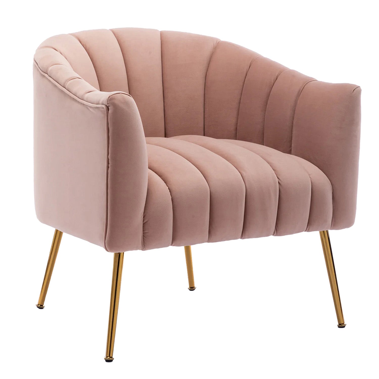 Velvet Stitch Lounge Chair Blush Pink