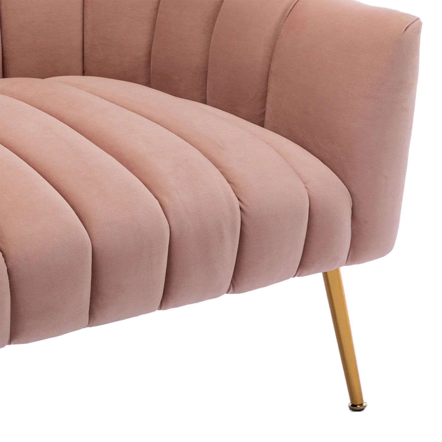 Velvet Stitch Lounge Chair Blush Pink