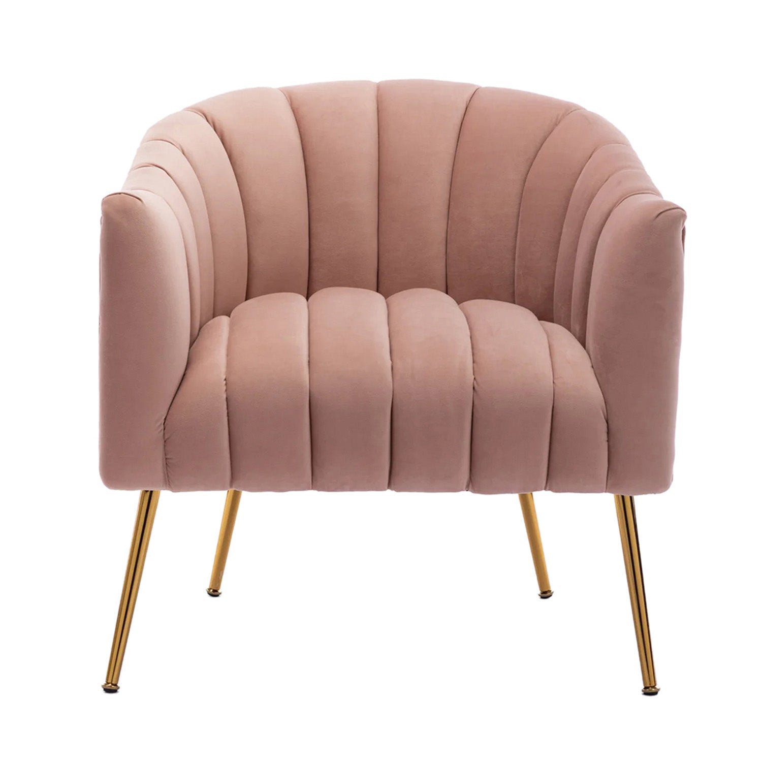 Velvet Stitch Lounge Chair Blush Pink