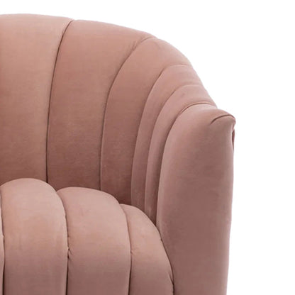 Velvet Stitch Lounge Chair Blush Pink