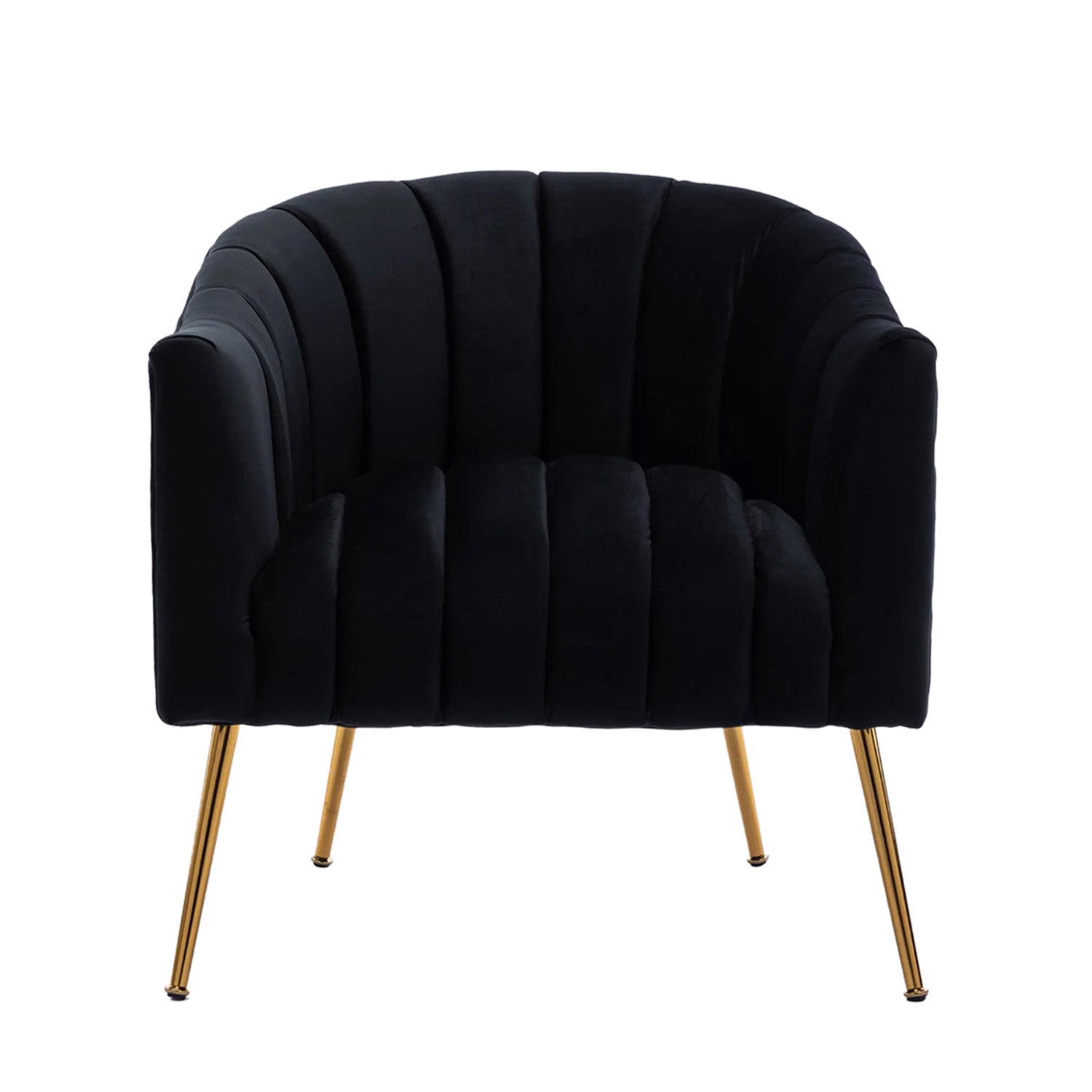 Velvet Stitch Lounge Chair Black