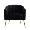 Velvet Stitch Lounge Chair Black