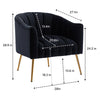 Velvet Stitch Lounge Chair Black