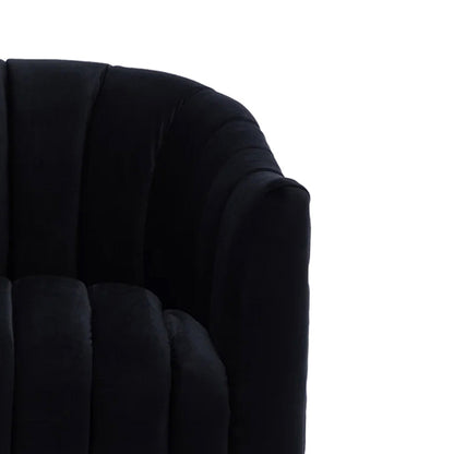 Velvet Stitch Lounge Chair Black