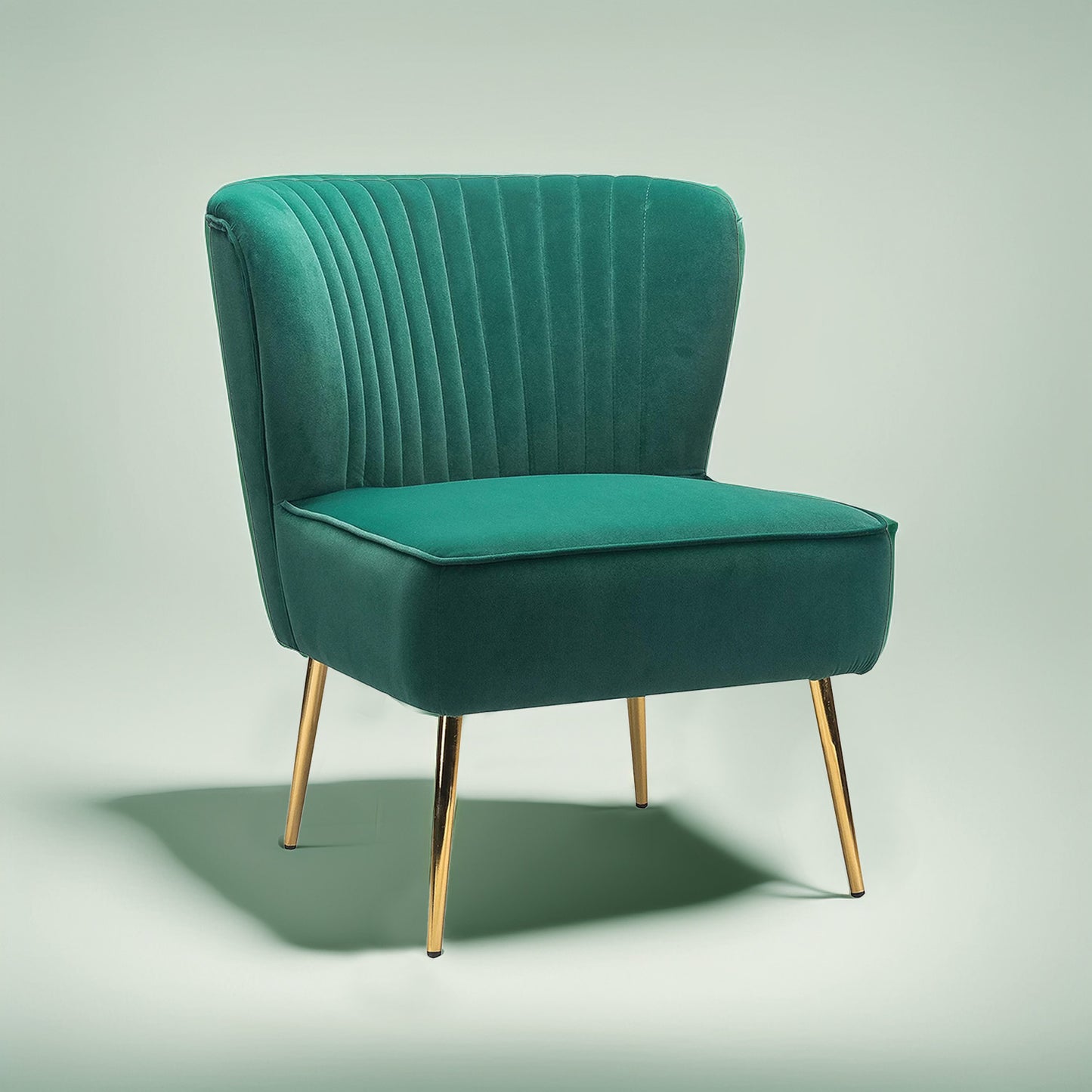 Velvet Barrel Lounge Chair Green