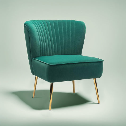 Velvet Barrel Lounge Chair Green