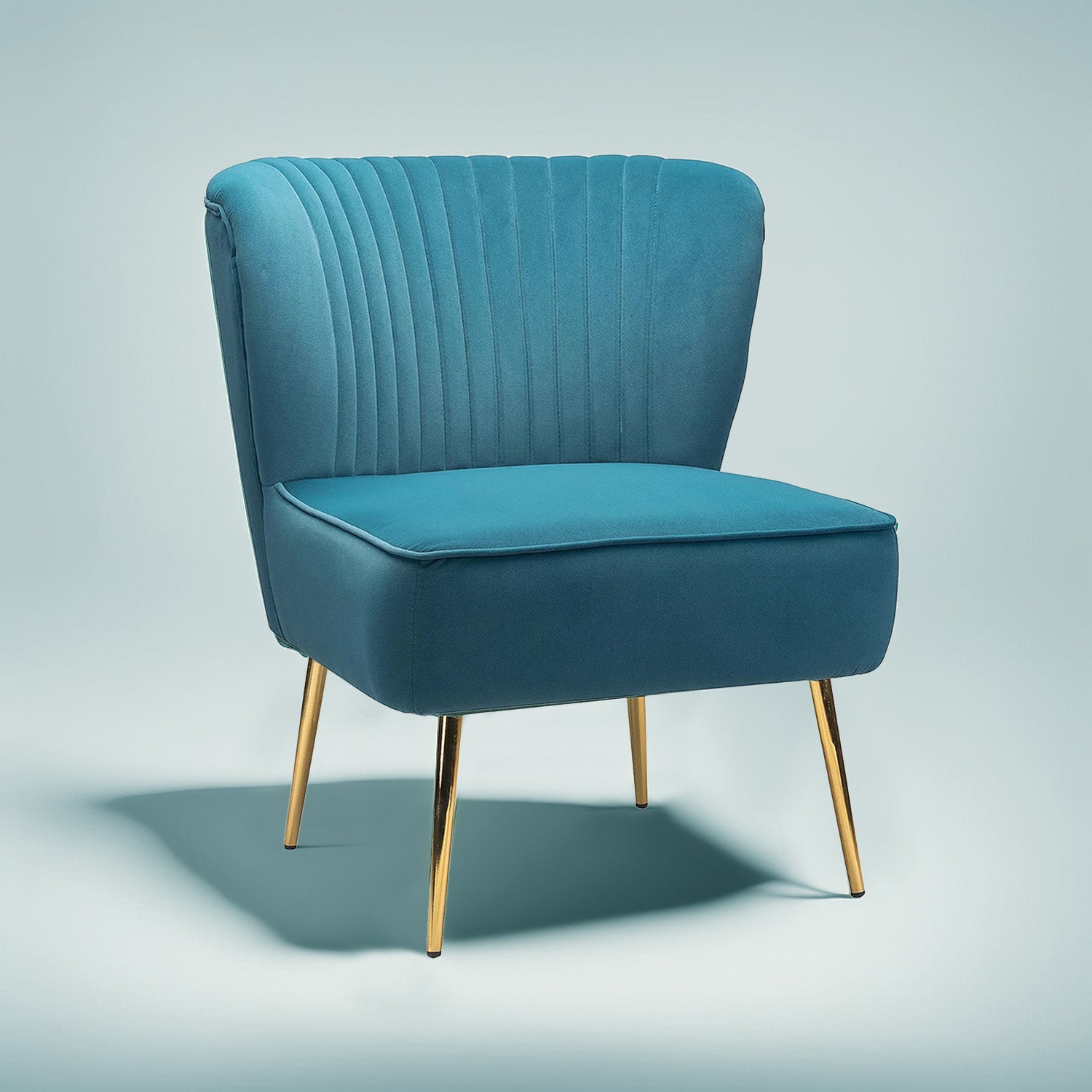 Velvet Barrel Lounge Chair Turquoise