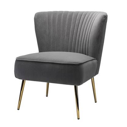 Velvet Barrel Lounge Chair Grey