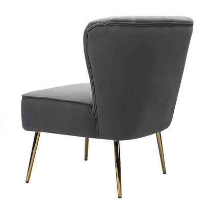 Velvet Barrel Lounge Chair Grey