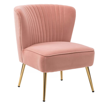 Velvet Barrel Lounge Chair Blush Pink