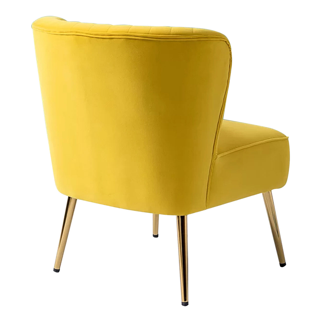 Velvet Barrel Lounge Chair Yellow