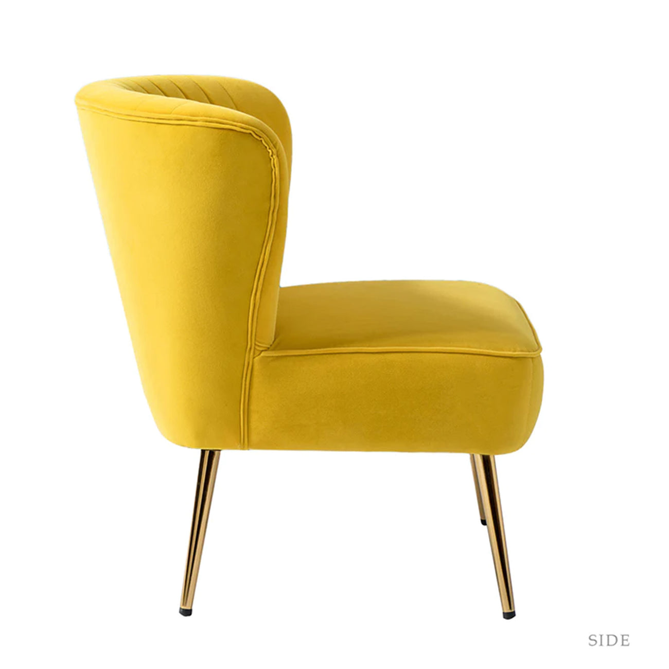 Velvet Barrel Lounge Chair Yellow