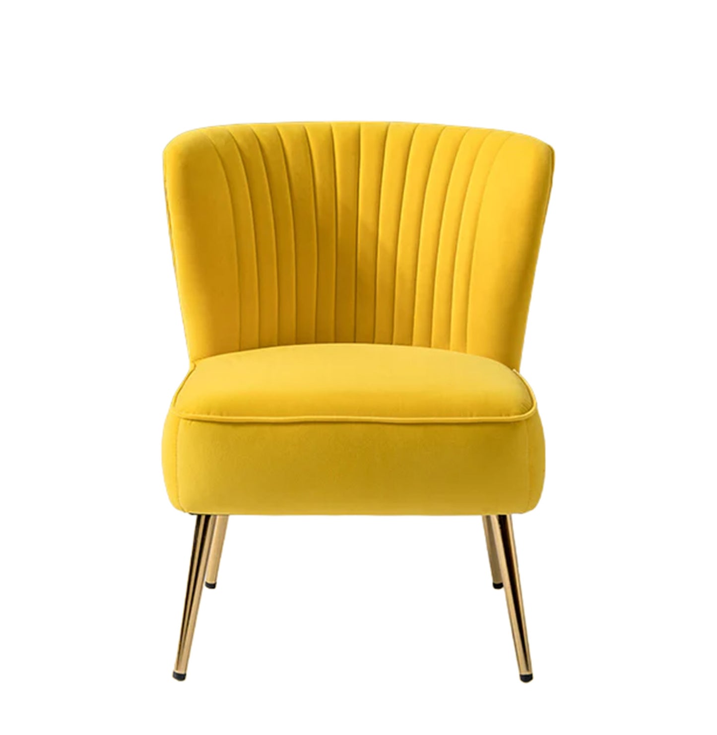 Velvet Barrel Lounge Chair Yellow
