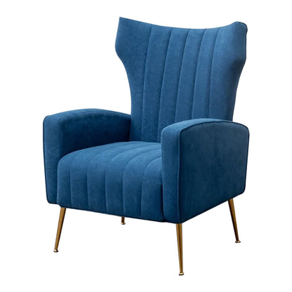 Luxurious Velvet Accent Chair Blue Color