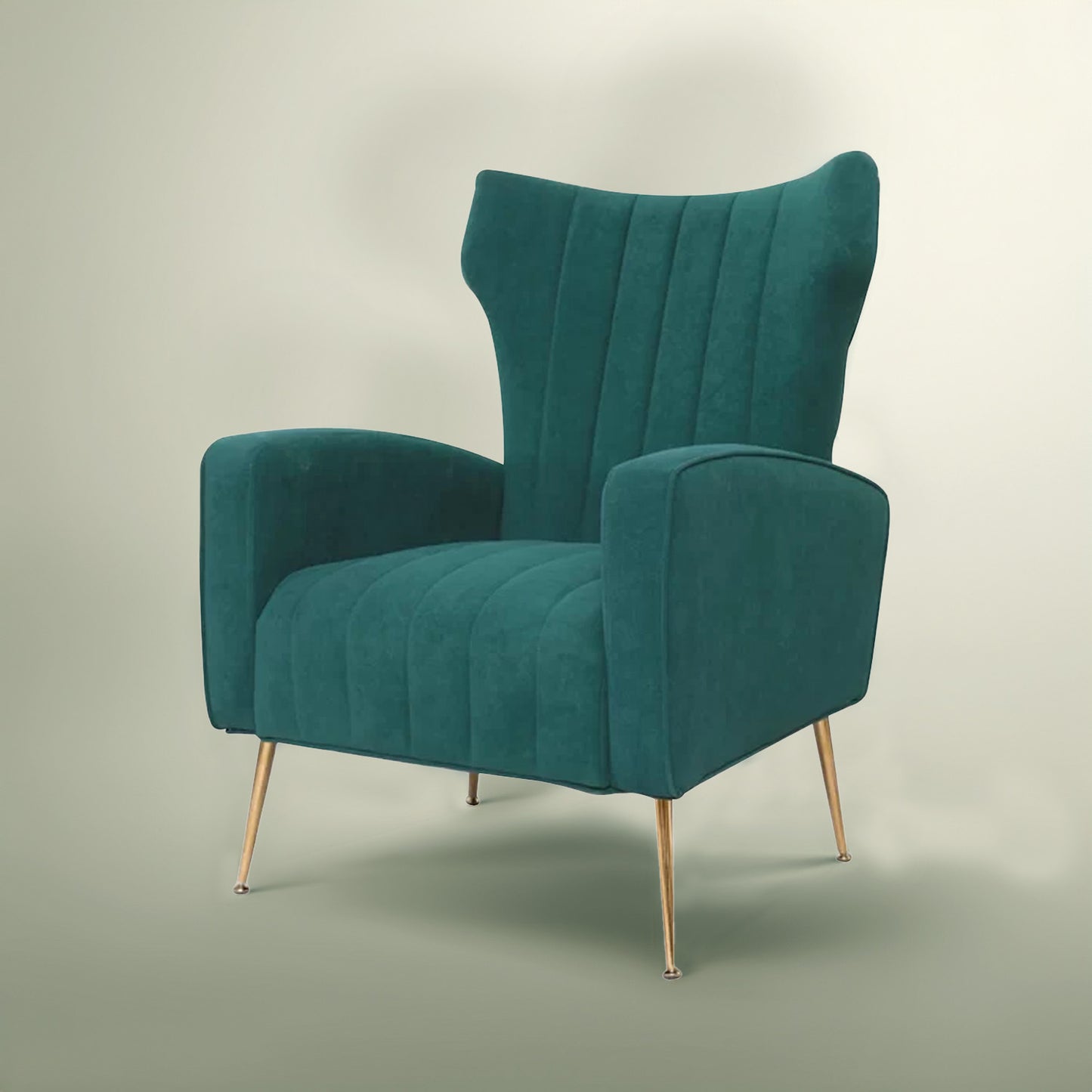 Luxurious Velvet Accent Chair Green Color