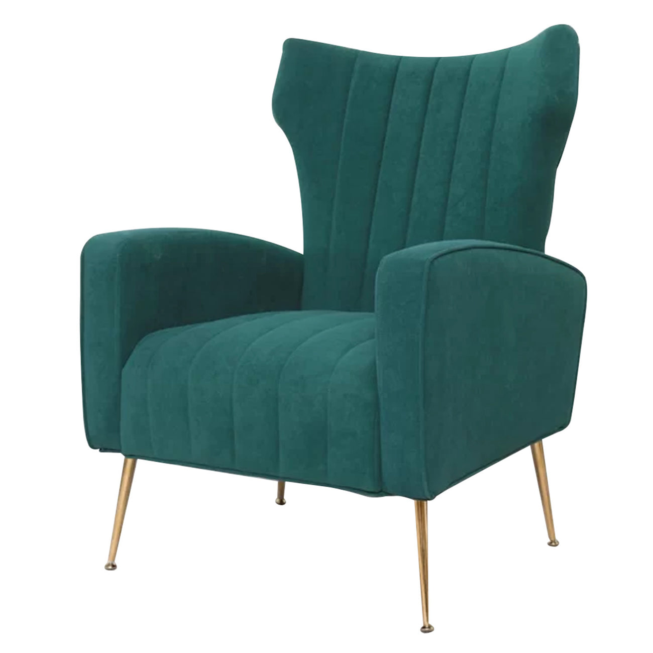 Luxurious Velvet Accent Chair Green Color