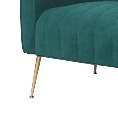 Luxurious Velvet Accent Chair Green Color