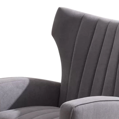 Luxurious Velvet Accent Chair Grey Color