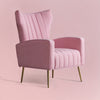 Luxurious Velvet Accent Chair Pink Color