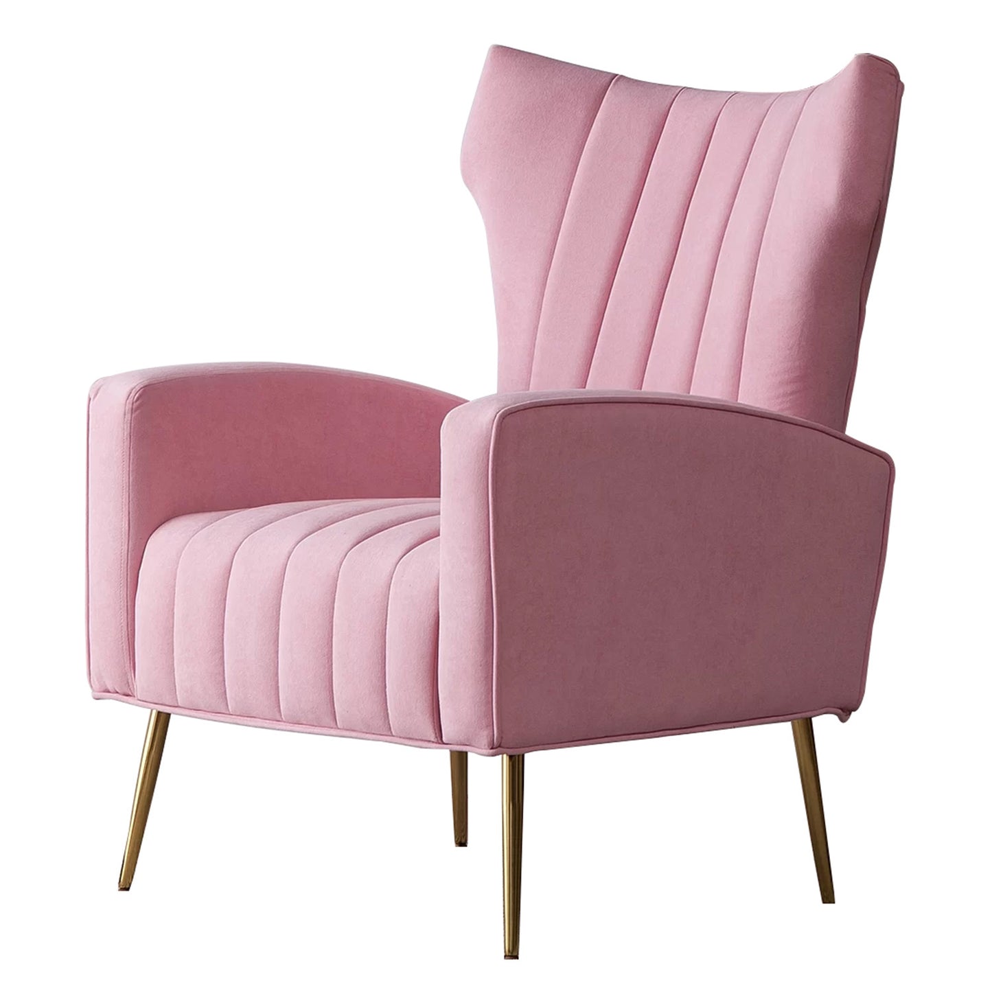 Luxurious Velvet Accent Chair Pink Color