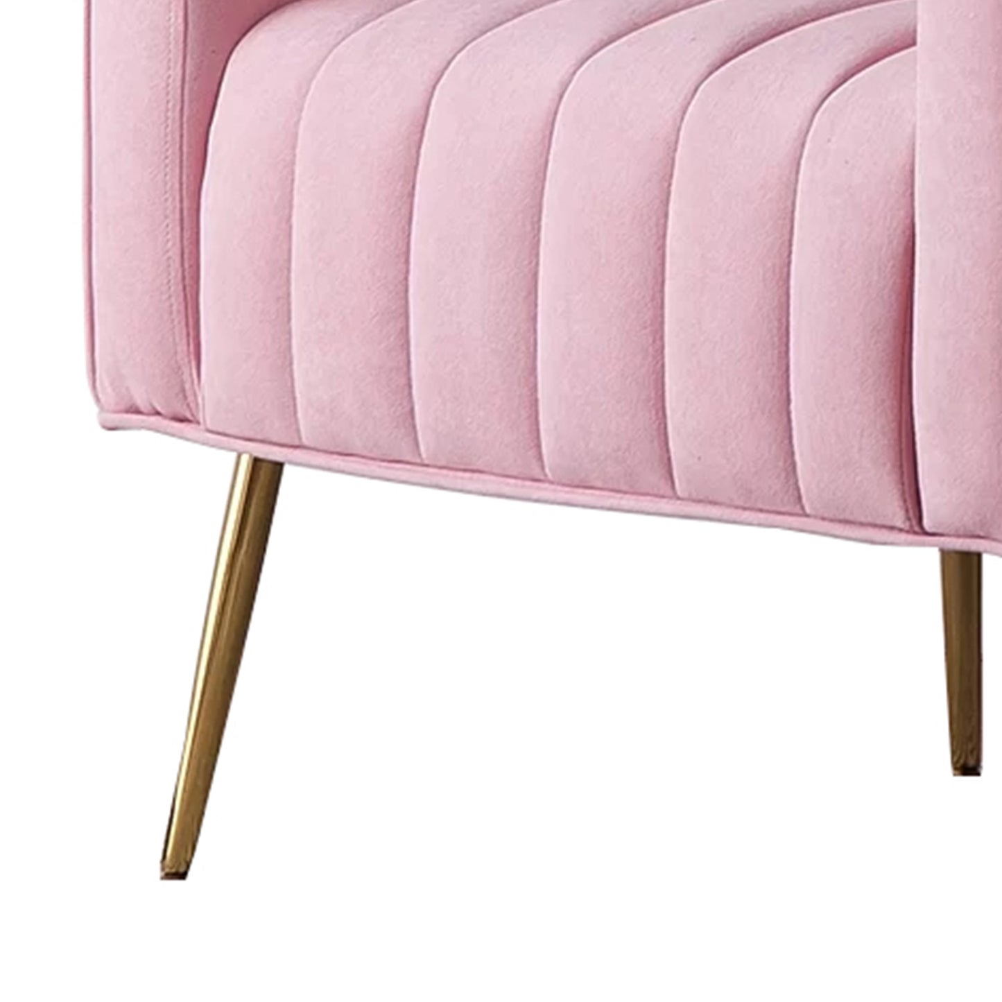 Luxurious Velvet Accent Chair Pink Color