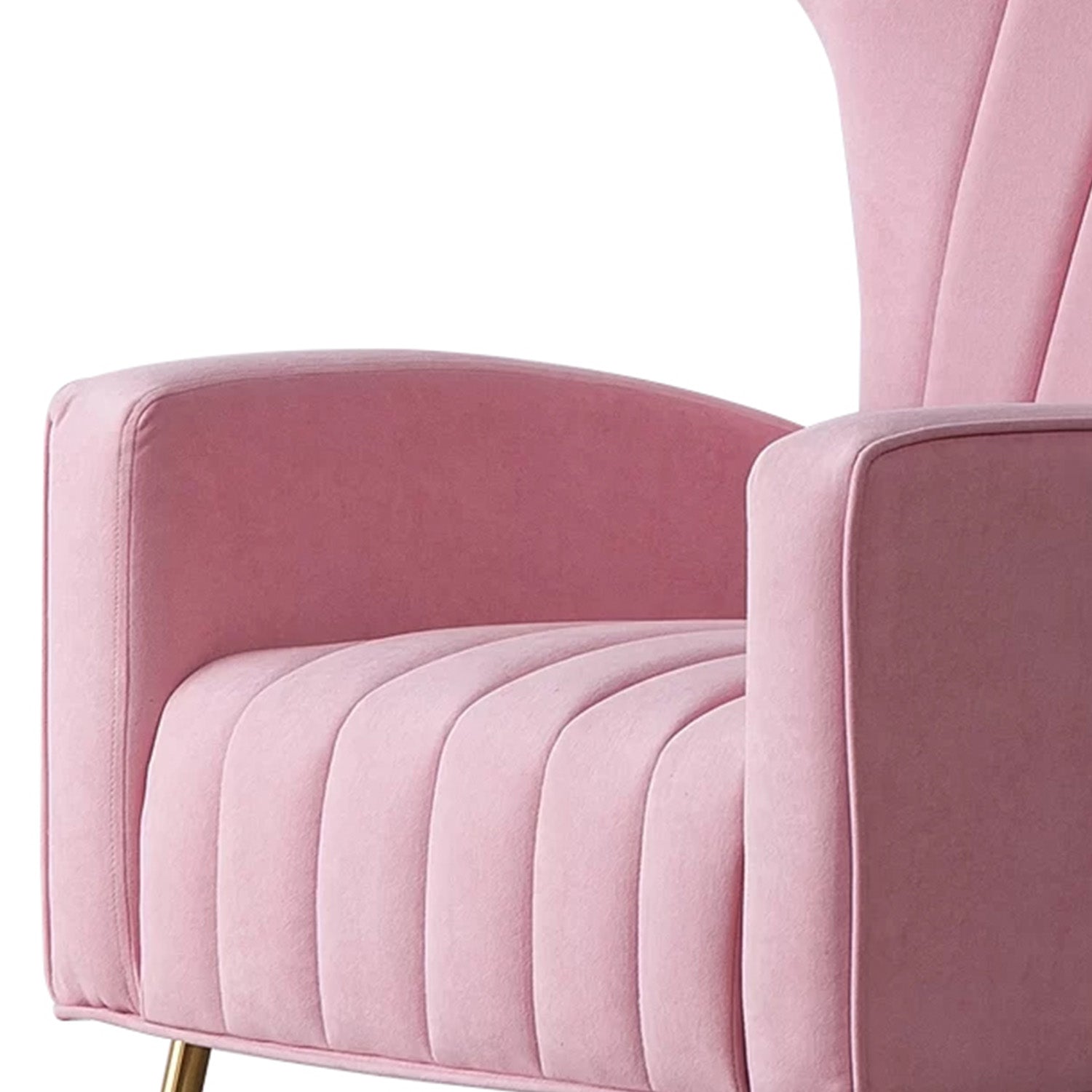 Luxurious Velvet Accent Chair Pink Color