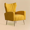 Luxurious Velvet Accent Chair Yellow Color