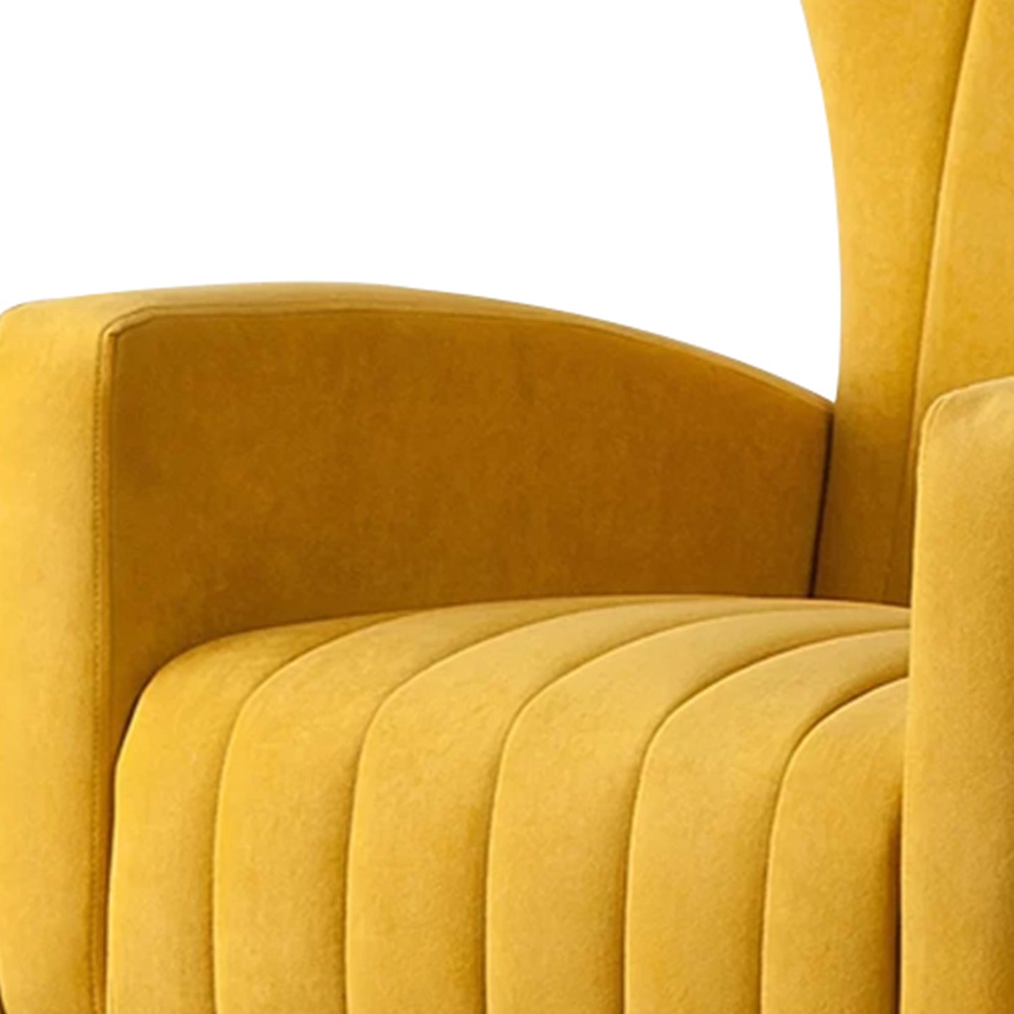 Luxurious Velvet Accent Chair Yellow Color