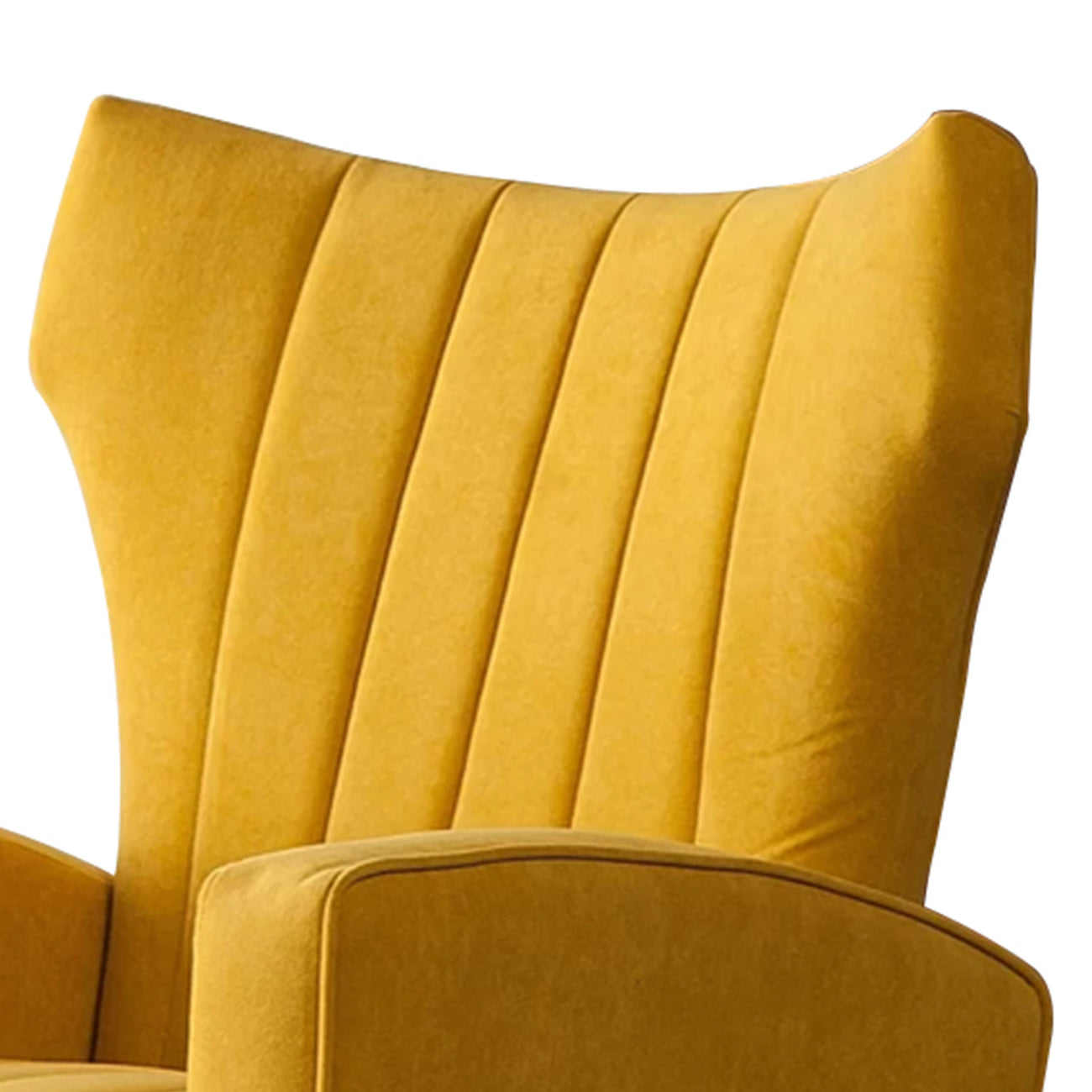 Luxurious Velvet Accent Chair Yellow Color