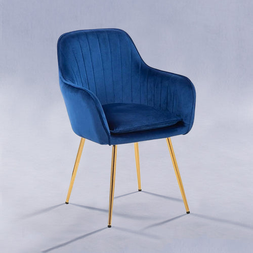 Velvet Sleek Lounge Chair Blue