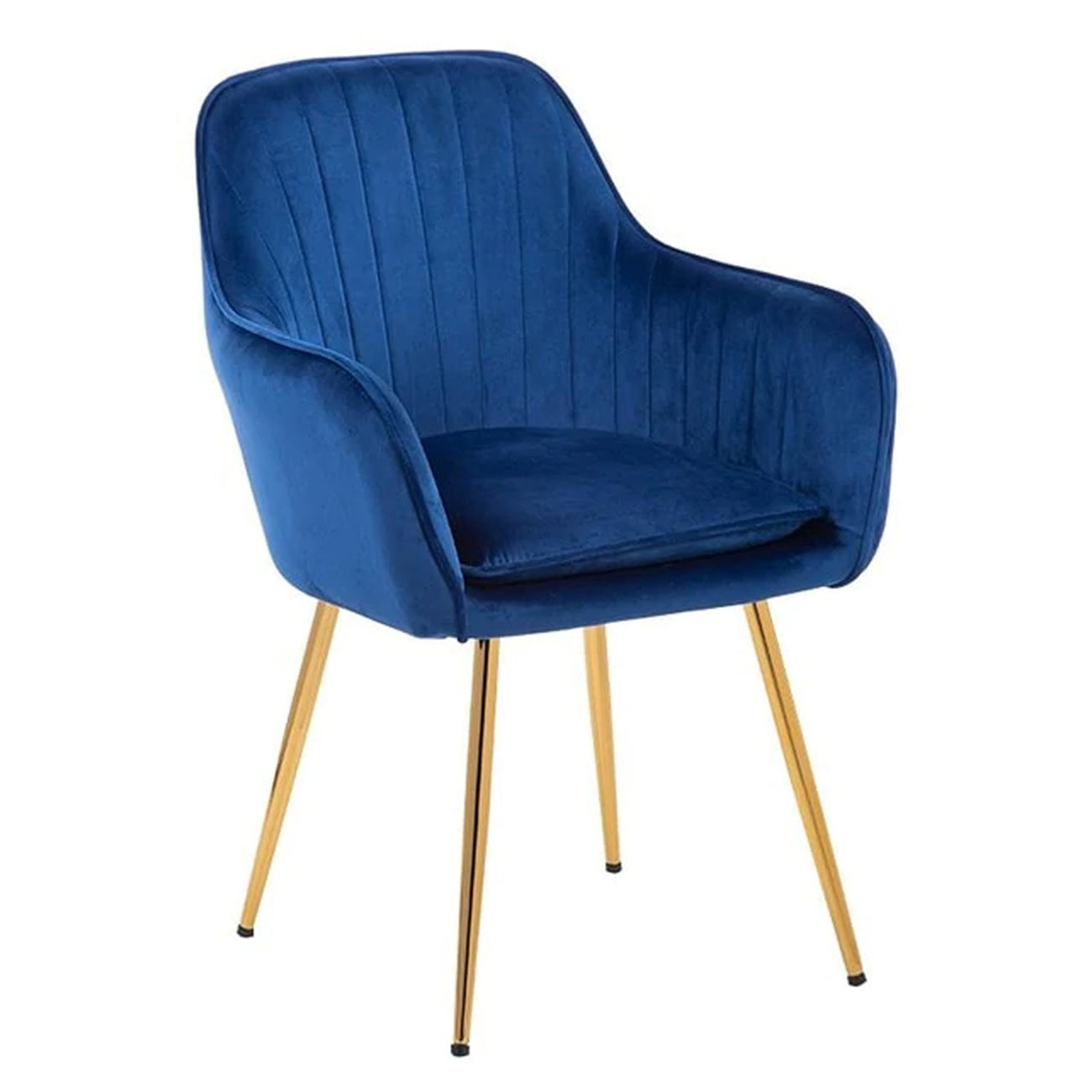 Velvet Sleek Lounge Chair Blue