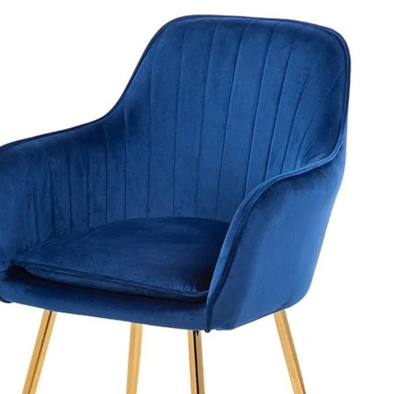 Velvet Sleek Lounge Chair Blue