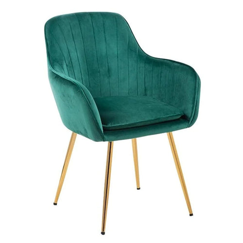 Velvet Sleek Lounge Chair Green