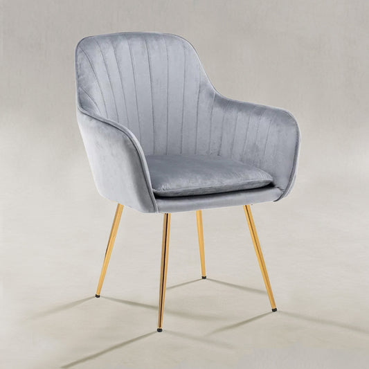 Velvet Sleek Lounge Chair Grey