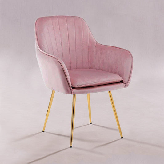 Velvet Sleek Lounge Chair Pink