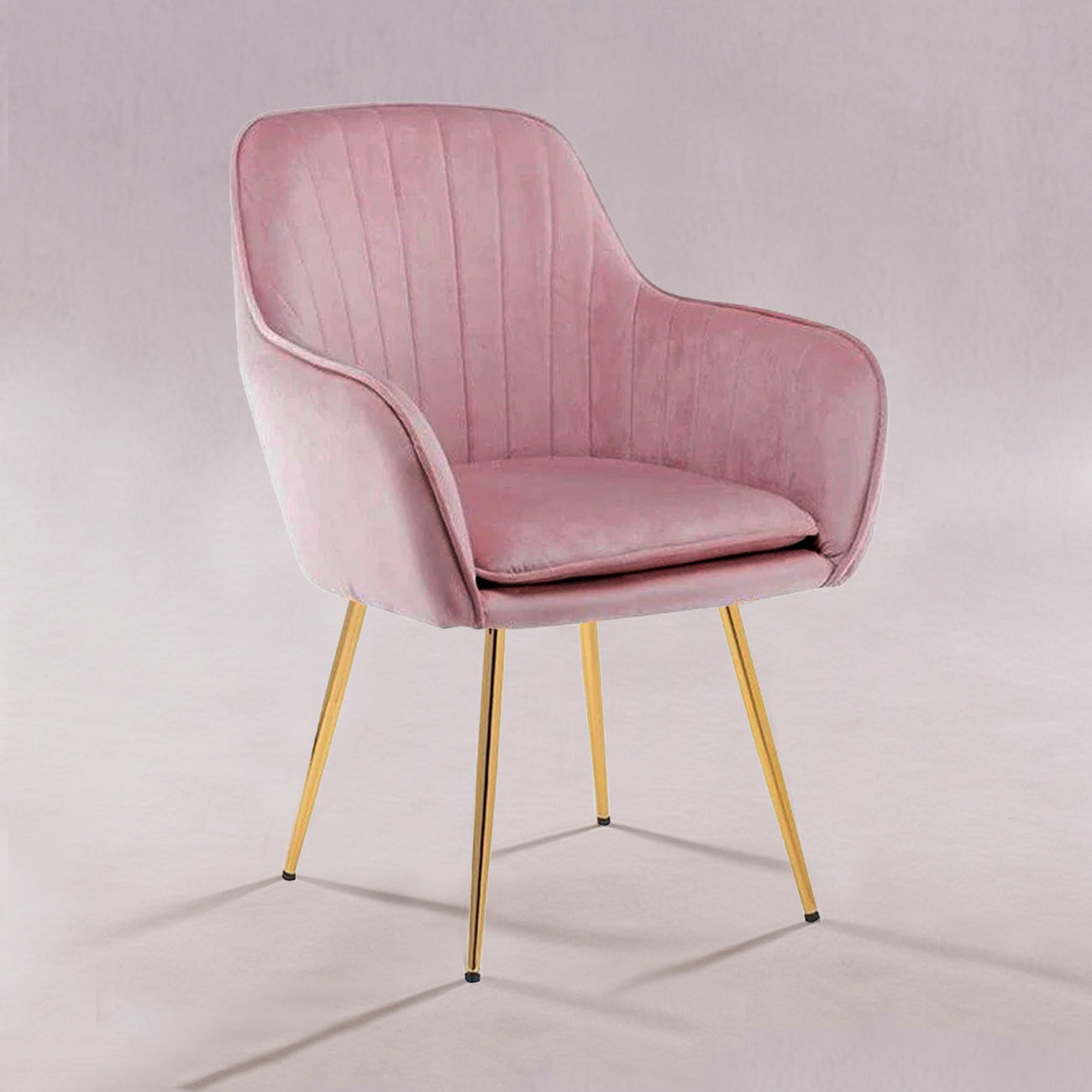 Velvet Sleek Lounge Chair Pink