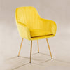 Velvet Sleek Lounge Chair Yellow