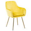 Velvet Sleek Lounge Chair Yellow