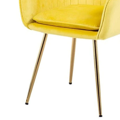 Velvet Sleek Lounge Chair Yellow
