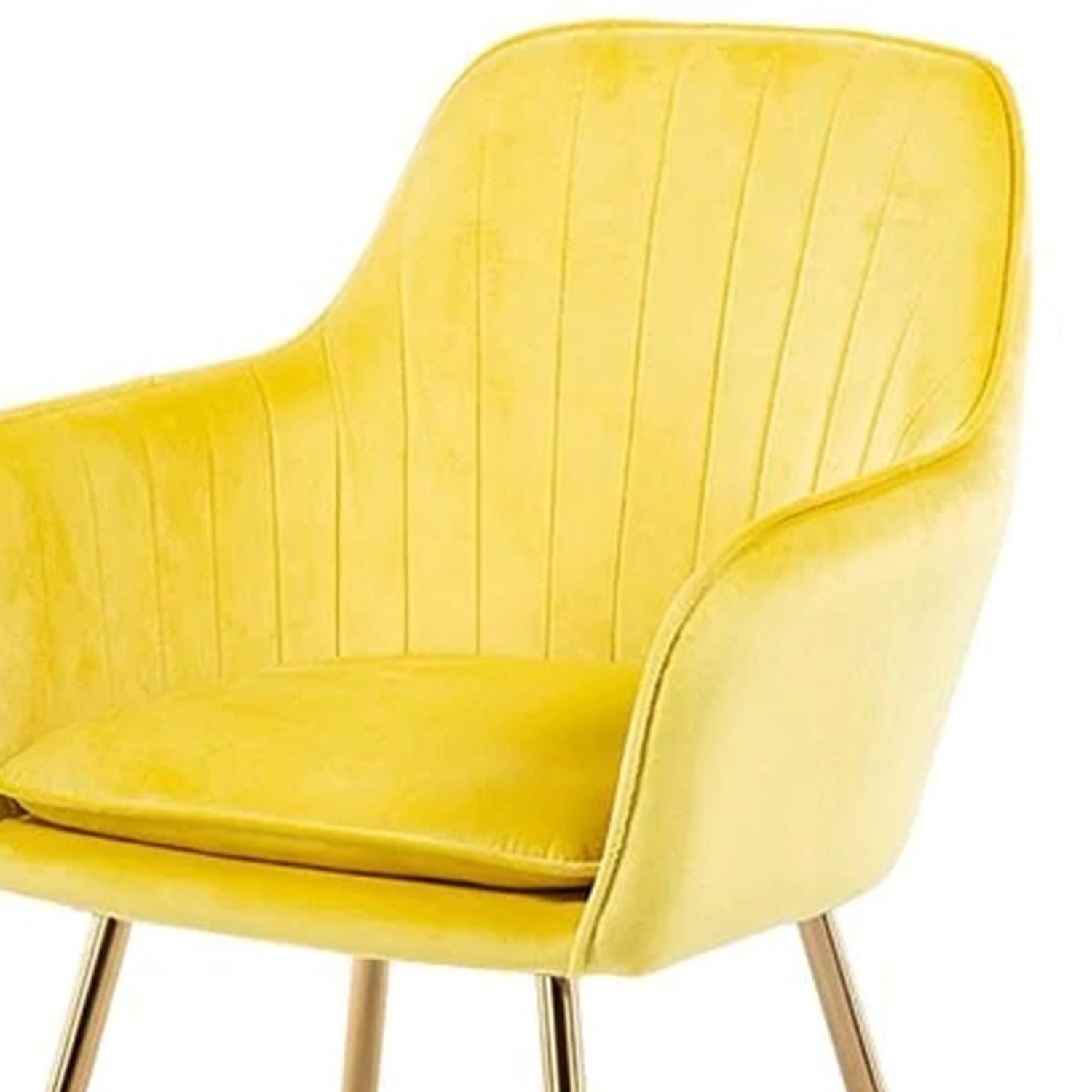 Velvet Sleek Lounge Chair Yellow