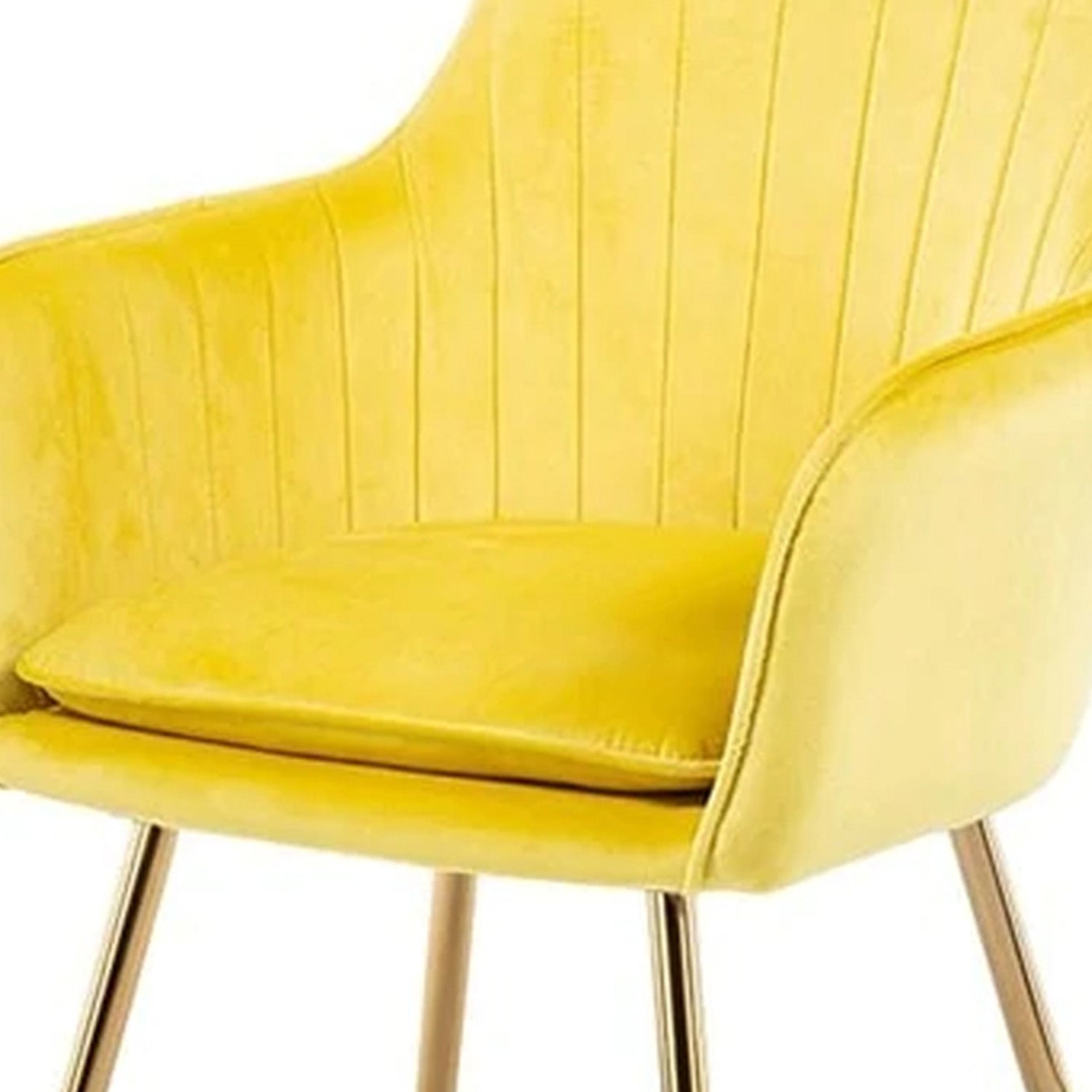 Velvet Sleek Lounge Chair Yellow